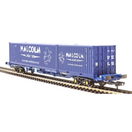 R60133 HORNBY KFA Container Wagon, one 40 foot and one 20 foot container: "MALCOLM LOGISTICS"