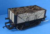 R716-P03  HORNBY  5 Plank wagon "Scarwood Coal Society Ltd". no.13 with coal load - UNBOXED