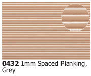 SP-0432 SLATERS   Spaced planking grey embossed sheet, A4 sheet - N gauge