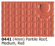 SP-0441 SLATERS  Pantiled roof tile red  embossed sheet,  A4 sheet - OO gauge