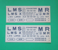 SP-S7146 SLATERS  LMS Railway Wagon Lettering - O Gauge