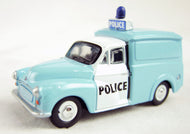 76PO008 OXFORD DIECAST  Morris Minor Police Van Blue/White