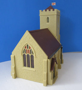 R599U Country church with stained glass windows built from a Hornby kit - used - UNBOXED