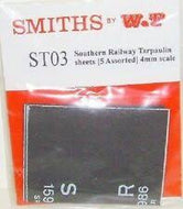ST03 SMITHS (W&T) SR Tarpaulin sheets pack of 5 assorted - OO Scale