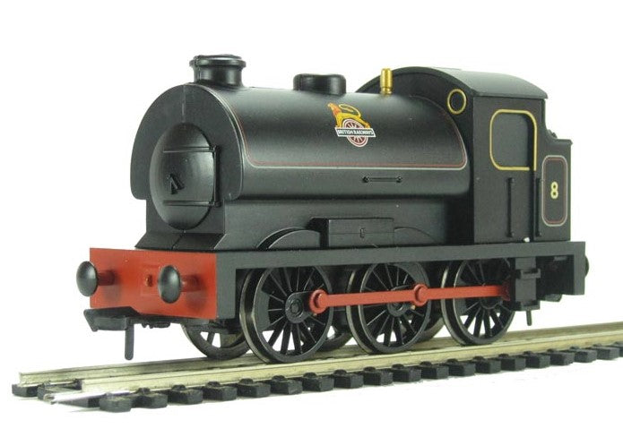 30921 BACHMANN Junior Saddle Tank No.8 BR Lined Black Early Emblem, DCC Ready. 8-pin socket  - BOXED
