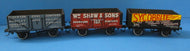 33-033-P01 BACHMANN Set of 3 'Coal Trader' 7 Plank Wagons - 'Wm Shaw & Sons', 'Flockton Coal Company' and 'Sycobrite', KADEE - BOXED