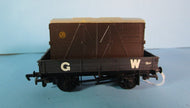 33-452-P01 BACHMANN 3 Plank Wagon repainted in GWR Grey with BD Container - UNBOXED