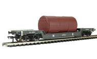 33-879A BACHMANN 45 Ton bogie well wagon in LNER grey with boiler load 415296 - BOXED
