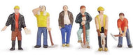 36-042 BACHMANN Construction Workers, 6 hand-painted figures depicting construction workers in a variety of poses.x - OO Gauge