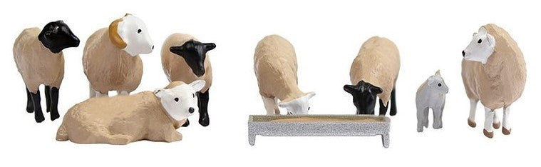 36-083 BACHMANN Sheep, 6 hand painted sheep - OO Gauge