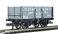 37-075A BACHMANN 7-plank end door wagon "GOLDENDALE IRON Co" No. 598 - BOXED