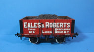 37-111-P01 BACHMANN 7 plank, fixed end wagon "EALES & ROBERTS" with coal load - BOXED