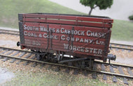 37-181-K01 BACHMANN 7 Plank wagon with coke rails "SOUTH WALES & CANNOCK CHASE", weathered - KADEE - UNBOXED