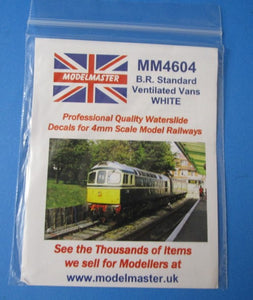 Modelmaster Decals MM-4604 MODELMASTER BR Standard Ventilated Vans - white, decals – my ...