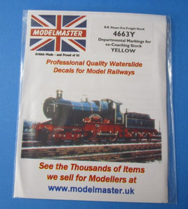 MM-4663Y MODELMASTER Departmenal Markings for ex-Coaching stock - yellow (Decals)