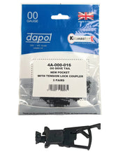 4A-000-016 DAPOL OO Dove Tail Couplings NEM Pocket With Tension Lock Couplers, 5 Pairs