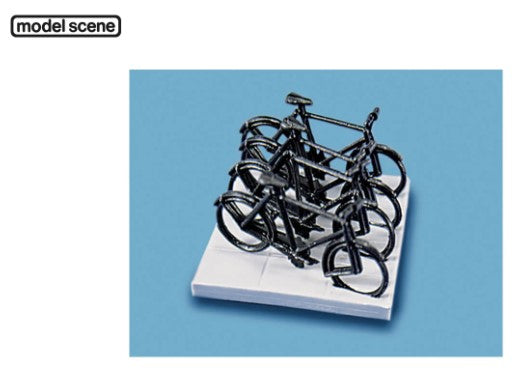 MOD-5055 MODELSCENE Bicycles (4) and Stand (1) - OO Gauge