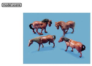 MOD-5105 MODELSCENE Horses and Ponies - pack of 4 - OO Gauge