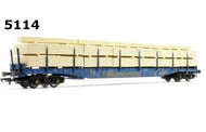 HEL-5114 HELJAN IGA Cargowaggon In Cargo Blue Livery - Weathered Edition With timber load