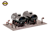 RAT-530 RATIO 2 Oil Tanks on Brick Frame - OO Gauge