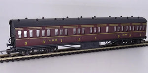 54251-3 AIRFIX (GMR} LMS 57' Non-corridor Brake 3rd 25250 in Maroon - BOXED