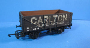 54390-7-P01 GMR (AIRFIX) 7-Plank Open Wagon - "Carlton Collieries Association". no. 4372, weathered  - BOXED