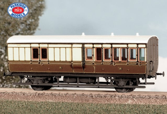 RAT-613 RATIO GWR 4 Wheel Brake Third Coach- OO Gauge