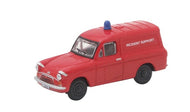 76ang022 OXFORD DIECAST Ford Anglia van in "Fire Department Incident Support" red livery