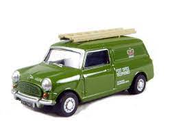 76MV013 OXFORD DIECAST Mini van in "Post Office" green livery with ladder - UNBOXED