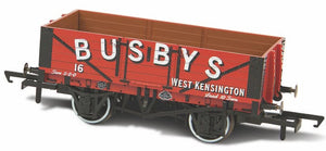 76MW5002  OXFORD RAIL 5 Plank Mineral Wagon - "BUSBYS West Kensington"  BOXED