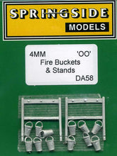 DA58 SPRINGSIDE  Fire Buckets and Stands (unpainted) - OO Gauge