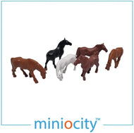 MCY076-507 MINIOCITY Horses in assorted colours - pack of 6