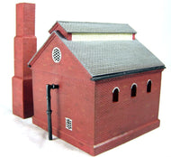 R8743 HORNBY Retort House & Chimney, typical of buildings found in Gasworks, Mines and Industry (used) - BOXED