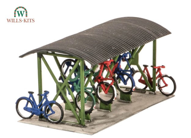 SS23 WILLS Bicycle Shed & Bicycles Kit - includes 8 bicycles