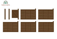 SS44 WILLS Larch Lap Fencing and Gates Kit