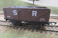 B328-P01 DAPOL 7 Plank 10 ton,  open wagon, with end door SR Brown 37423 with coal load - UNBOXED
