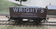 B554 DAPOL 7 Plank, end door PO Wagon "WRIGHT'S of COLCHESTER" with coal load - UNBOXED