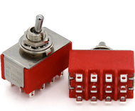 BMT020 4PDT Mini Toggle switch (Panel Mount) ON-NONE-ON 5A @ 125Vac (Replaces PECO PL-21)