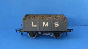 BMTW149 LMS kit built 4 plank wagon (RATIO kit) with coal load - UNBOXED