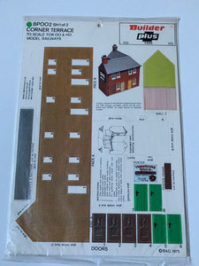 BP002 BUILDER PLUS OO/HO Gauge (4mm) Corner Terrace complete with interior - card building kit