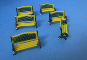 BP636 Park Benches, yellow & Green - Pack of 6