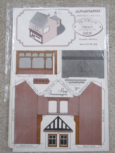 F105 ALPHAGRAPHIX OO Gauge (4mm) Victorian Terraced Shop - card model kit