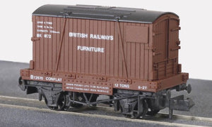 NR-22 PECO 4 wheel conflat with container "British Railways - Furniture removals" - BOXED