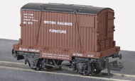 NR-22 PECO 4 wheel conflat with container "British Railways - Furniture removals" - BOXED