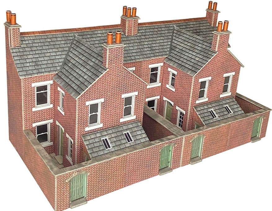 PO304 METCALFE Terraced House backs in low relief in red brick