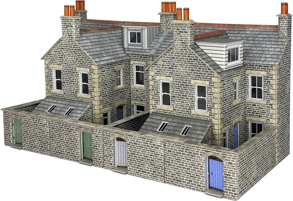 PO305 METCALFE Terraced House backs in low relief in stone