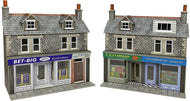 PO307 METCALFE Terraced Shop Fronts in low relief in stone