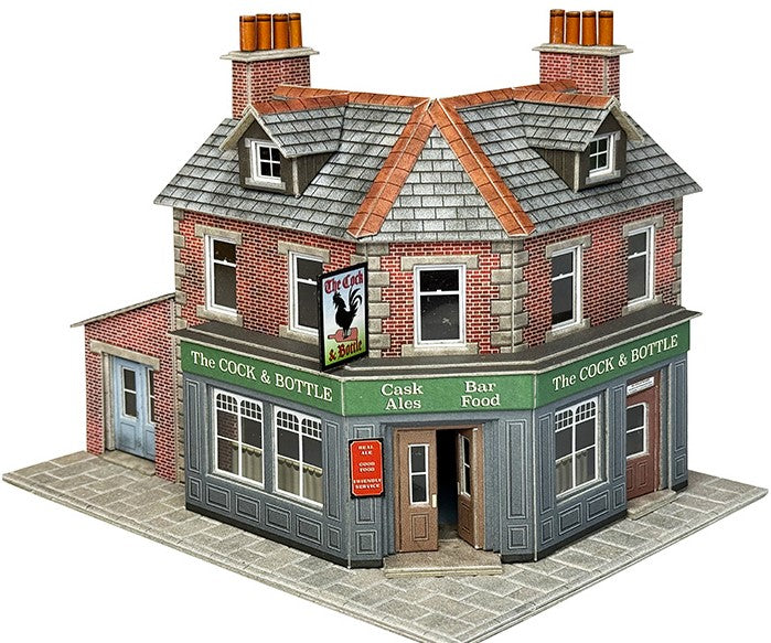 PO308 METCALFE Corner Shop/Pub in red brick - OO Scale
