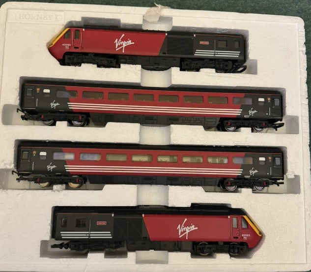 R2045 Hornby Class 43 High Speed Train - Maiden Voyager - Lady In Red 43063 43093 plus two coaches - UNBOXED - Pre-Owned