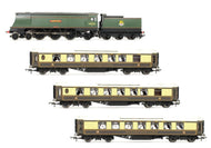 R2568 HORNBY "DEVON BELLE" Train Pack: BR 4-6-2 "WATERSMEET" Urebuilt Bullied Pacific, Pullman 1st Class Kitchen Car "IOLANTHE", Pullman 3rd Class Parlour Car "No.36", Pullman 3rd Class Kitchen Car "No.61", DCC FITTED - BOXED